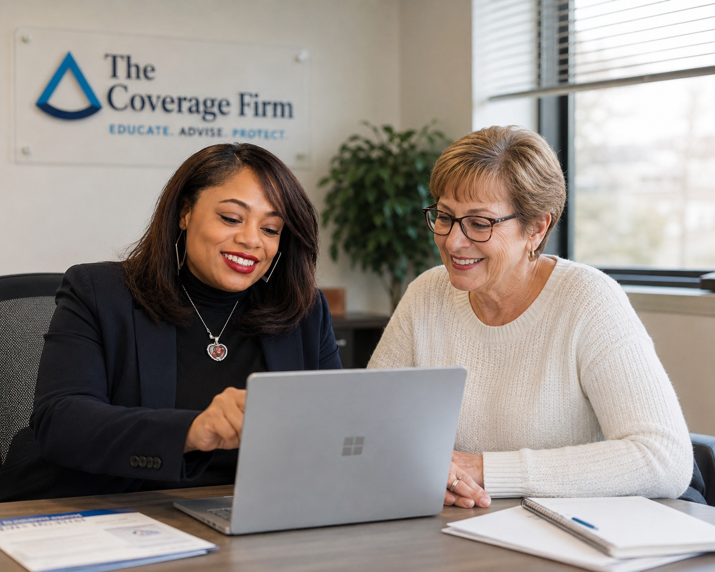 Deidra with a client